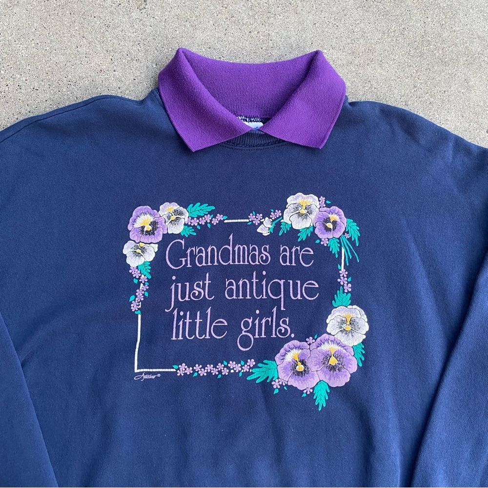 Vintage Grandma Collared Crewneck